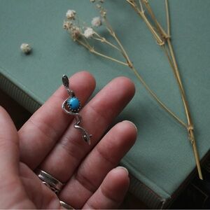 1970's Southwestern Turquoise Silver Snake Brooch